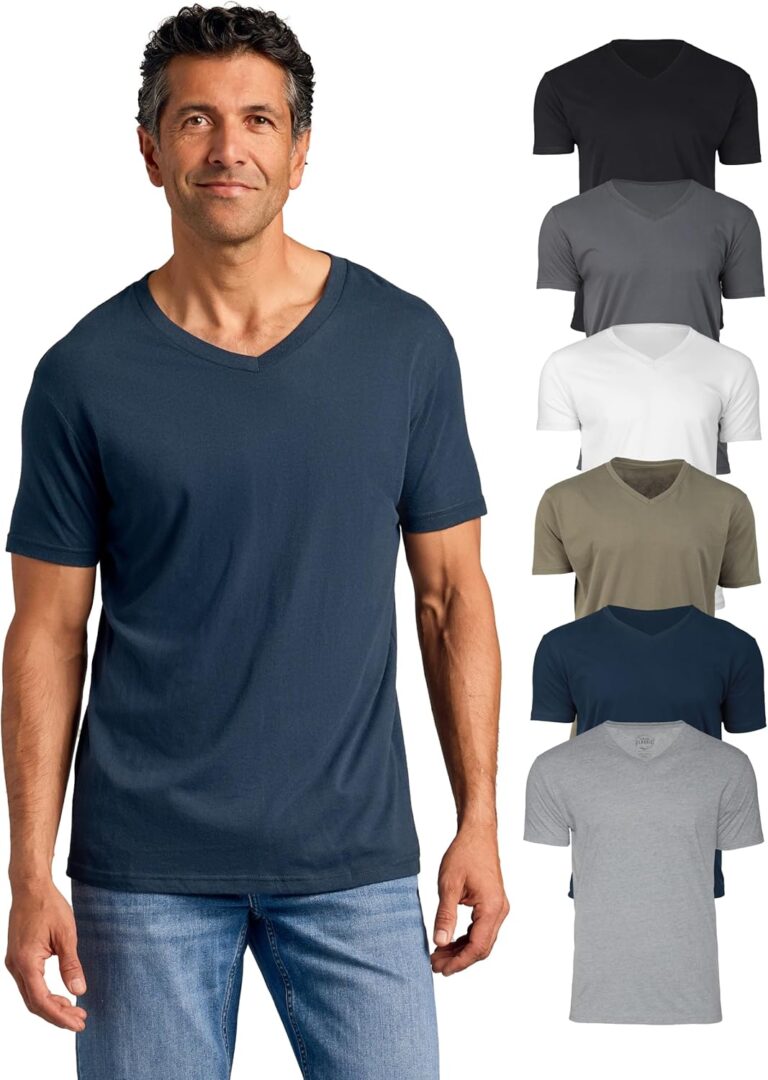 True Classic Mens V Neck T Shirts  Cotton V Neck Shirts for Men, V-Neck Mens T-Shirts and Undershirts for Men Pack/Singles