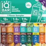 IQBAR Brain and Body Plant Protein Bars - 7 Bar Sampler Variety Pack - Keto, Vegan, Low Carb, High Fiber, Gluten Free, Dairy Free, Low Sugar Snack with Nutrients for Focus, Energy and Meal Replacement