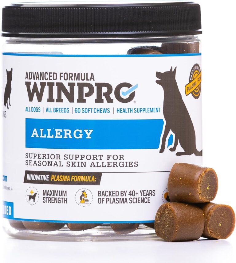 WINPRO Allergy Chews  Plasma-Powered Formula for Dog Seasonal Allergy Support  Grain-Free, Natural Blood Protein Supplements  60 Soft Chews