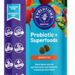 NaturVet Evolutions Probiotic & Superfoods 90ct Soft Chews for Dogs - Prebiotic & Probiotic Blend, Digestive Enzymes, Bone Broth, Omega's - Nourishes Natural Gut Bacteria and Intestinal Microflora