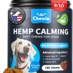 Hemp Calming Chews for Dogs Anxiety - Dog Calming Treats with Melatonin, Valerian Root, Chamomile Extract & Vitamin B Complex - Canine Chews for Vet Visits, Grooming, Travel, Thunderstorms, Fireworks