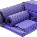 BalanceFrom 7-Piece Yoga Set with 71x24x0.5 Inches Extra Thick Mat and Carrying Sling  Includes 2 Blocks, Stretch Strap, 2 Towels, and Knee Pad for Home, Studio, and Gym Workouts