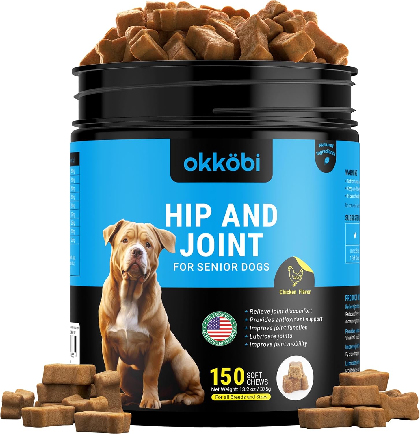 ZENO Glucosamine HCL & Hip and Joint Chews for Dogs - 150 pcs - Advanced Hip and Joint Support for Senior Dogs - with MSM & Green Lipped Mussel - Chicken ZENO Glucosamine HCL & Hip and Joint Chews for Dogs - 150 pcs - Advanced Hip and Joint Support for Senior Dogs - with MSM & Green Lipped Mussel - Chicken