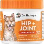 Dr. Harvey's Hip & Joint Soft Chews for Dogs, Daily Mobility Supplement Chewable Bites for Dogs with Glucosamine, Chondroitin & MSM, Green Lipped Mussel, Chicken Flavor (90 Chews)
