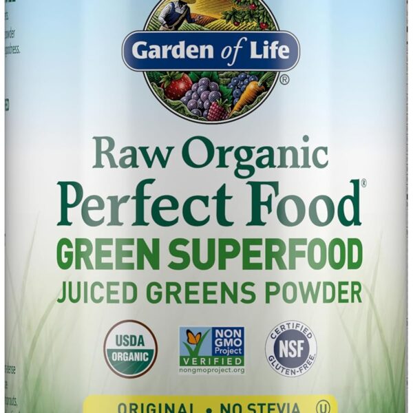 Garden of Life Super Greens Powder Smoothie & Mix, Probiotics & Digestive Enzymes for Digestive Health, Organic Superfoods Nutrition Fruit and Vegetables for Women & Men Energy, Original, 60 Servings