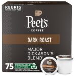 Peet's Coffee, Dark Roast Keurig K-Cup Pods - Major Dickason's Blend 75 Count (1 Box of 75 Pods)