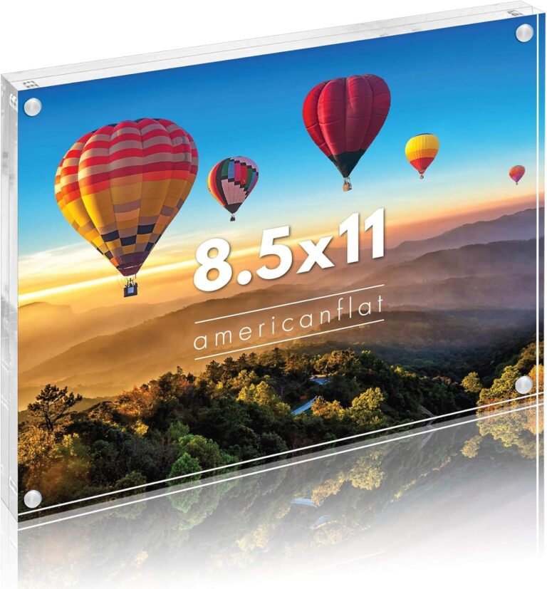 Americanflat 8.5x11 Acrylic Picture Frame - Double Sided Frames with Magnetic Corners - Transparent Acrylic Frames for Desk or Tabletop Display - 8.5x11 Picture Frame with Microfiber Cloth Included