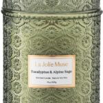 LA JOLIE MUSE Eucalyptus & Alpine Sage | Eucalyptus, Lavender & Sage Candle for Home Cleansing | 19 oz Wooden Wick | Natural Soy Wax | 90 Hours Burn | Candle for Relaxation