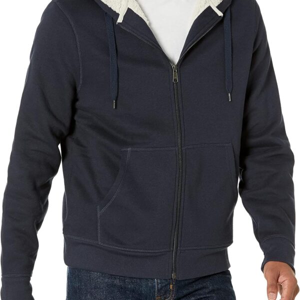 Amazon Essentials Hoodie For Men, Sherpa-Lined Full-Zip Fleece Sweatshirt