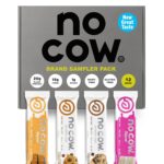 No Cow Vegan Protein Bars, Upgraded Brand Sampler Pack | 20g Plant Based Protein, Gluten Free, Dairy Free, Soy Free, Keto Friendly, Low Sugar, High Fiber Snack Bars | Pack of 12