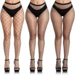 Buauty Black Fishnet Stockings for Women, Fishnet Tights Plus Size One Size Fit All