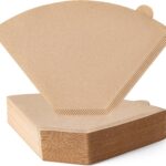 Coffee Filters, #4 Cone Coffee Filter 100 Count, Unbleached Natural Paper Filter 8-12 Cup, Disposable for Pour Over and Drip Coffee Maker