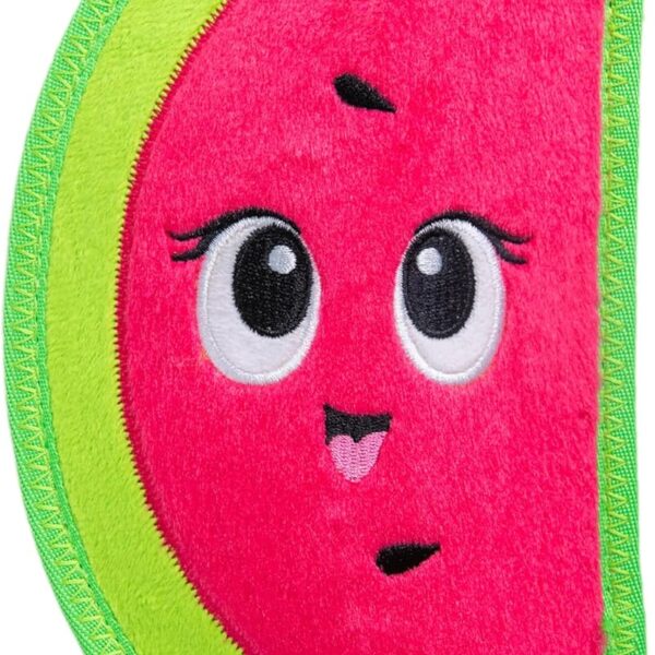 Outward Hound Tough Skinz Durable Squeaky Dog Toy with Two Tough Layers, Watermelon, Red, Medium