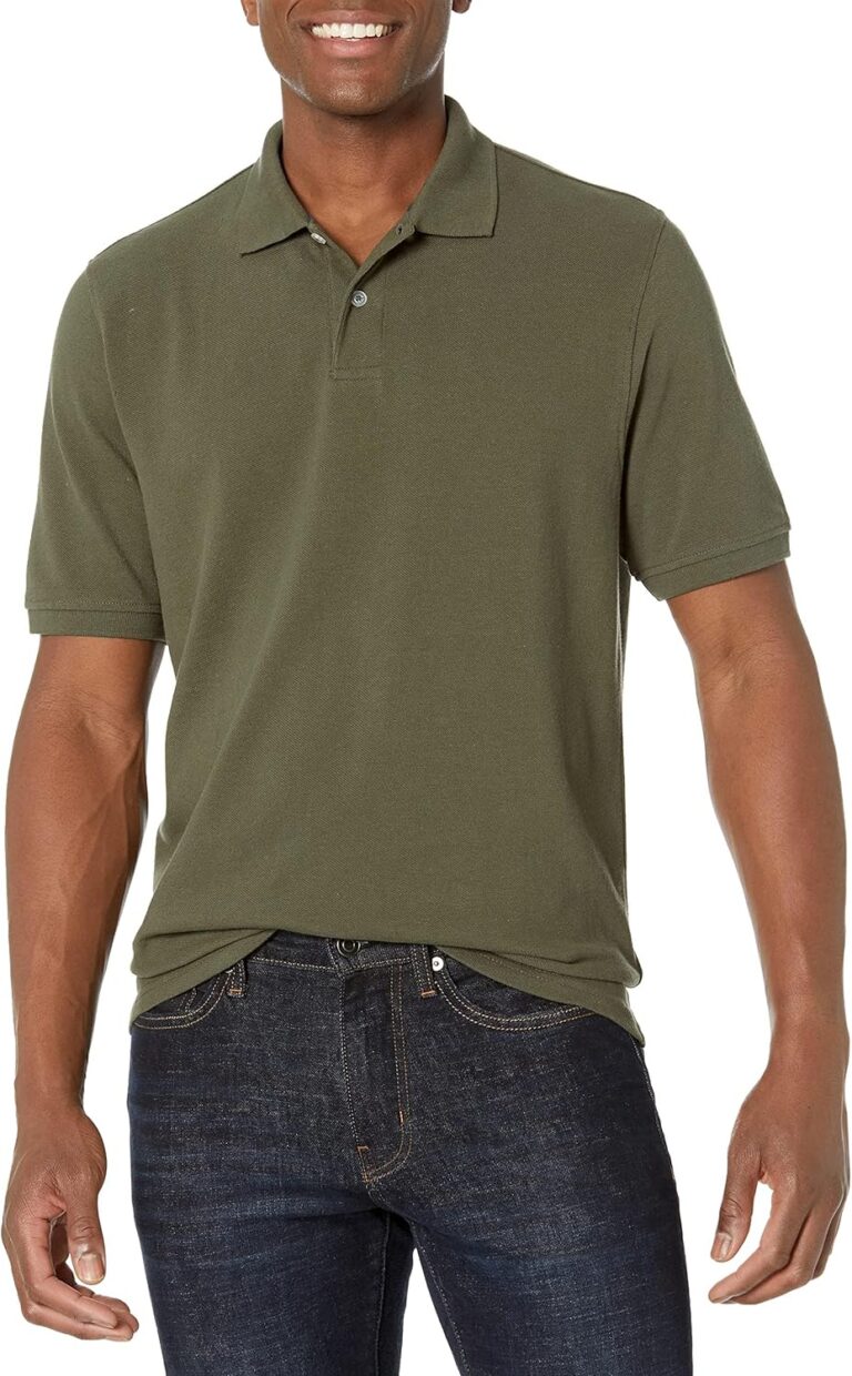 Amazon Essentials Men's Regular-Fit Cotton Pique Polo Shirt (Available in Big & Tall)
