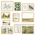 97 Decor Vintage French Country Decor - Vintage Posters, French Farmhouse Gallery Wall Art Prints, Moody Floral Botanical Sketch Pictures, Antique Landscape Painting for Home Bedroom (UNFRAMED)