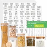 Hebayy 612 All Caps Minimalist Pantry Food Labels, Herb Spice Seasoning Oil Stickers, Plus 51 Blank Ones, Waterproof, Oil & Tear Resistant, No Residue, Expand Version for Kitchen Containers Jars