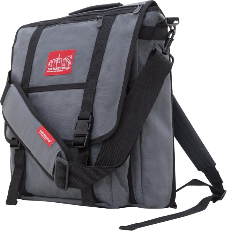 Manhattan Portage Commuter Laptop Bag Stylish Messenger Bag for Men & Women Durable Cordura Fits Up to 17" Laptop Ideal for Work College Travel (Grey)