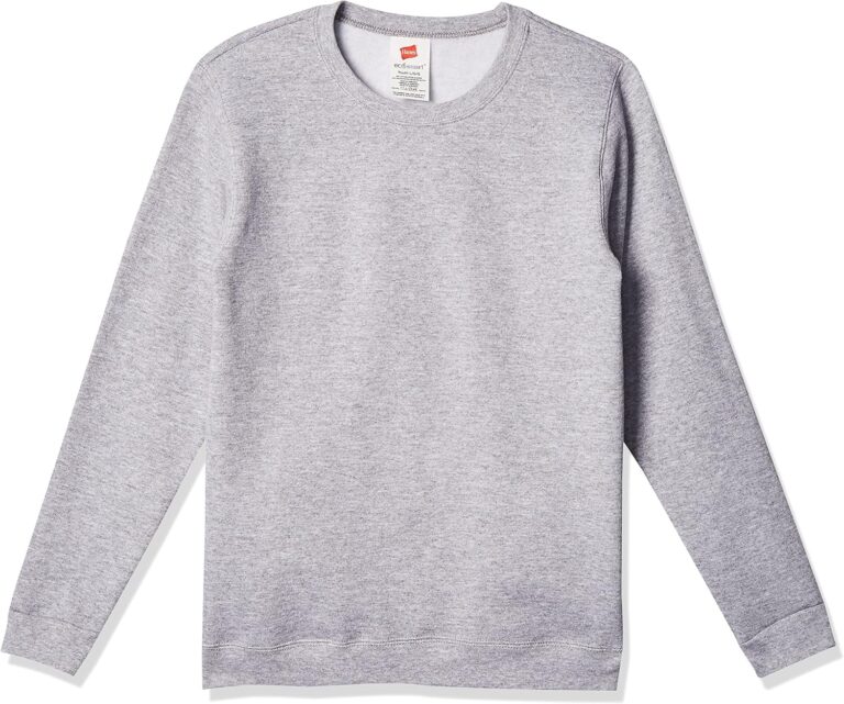 Hanes Boys' EcoSmart Sweatshirt, Cotton Crewneck Pullover, Kids' Fleece Sweatshirt