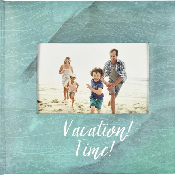 MCS Vacation Time Photo Album Holds 200 4x6 Photos with Memo Space, Blue Cover, Clear Side-Loading Pockets  Travel Scrapbook Style Memory Book for Trips, Adventures & Family Getaways