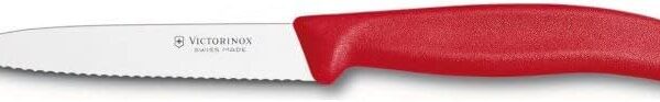 Victorinox 4 Inch Swiss Classic Paring Knife with Serrated Edge, Spear Point, Red