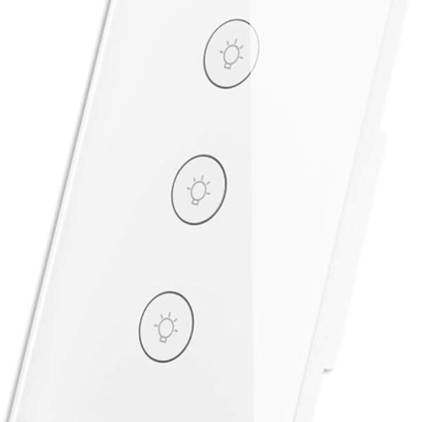 MOES WiFi Smart Wall Touch Light Switch Glass Panel Wireless Remote Control by Mobile APP Anywhere Compatible with Alexa,Timing Function No Hub Required (Wall Switch 3 Gang)