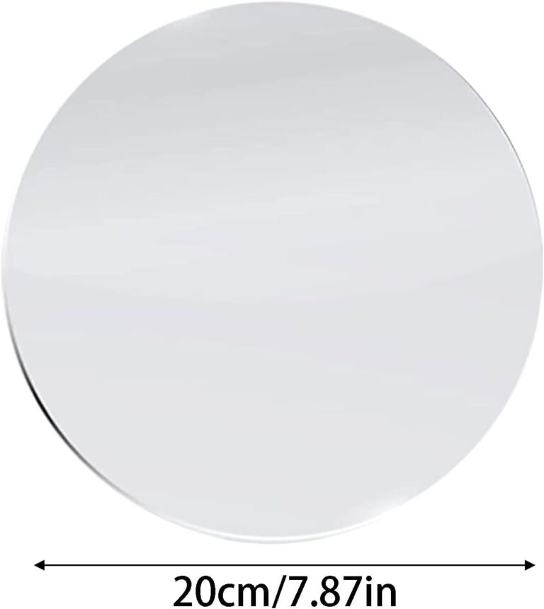 DARENYI 8 inch Glass Round Mirror Circle Wall Mounted for Bathroom, Living Room, Home Decor, Small Round Mirror Plate Trays for Wedding Table Centerpieces