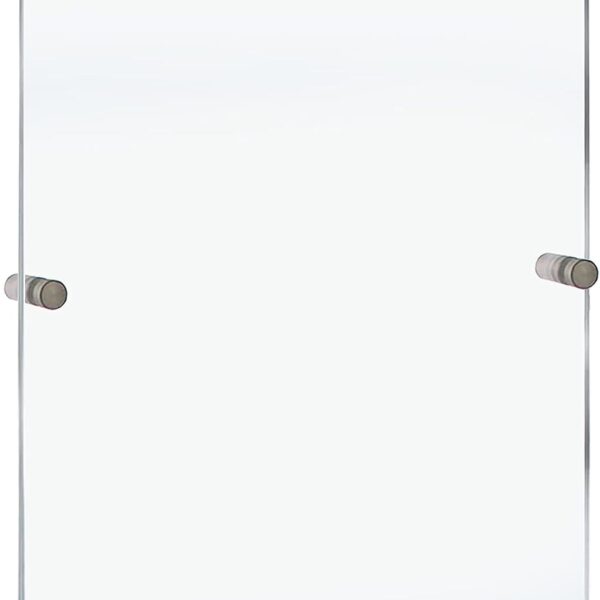 Azar Displays,105536, Floating Acrylic Wall Frame with Silver Hardware Stand Off Caps, Clear Hanging Photo Frame Display Mount with Frameless Border, Glass-Like Frame for Large Prints, 24" x 36"