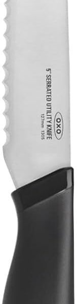OXO Good Grips 5-in Serrated Utility Knife,Silver/Black