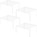 Medium (13.1 x 10.2 Inch) Cabinet Storage Shelf Rack, ShelvesKitchen Counter and Cabinet Shelf, Storage Rack Organizer for Kitchen, Fridge, Cabinet, Bathroom Cupboard& Pantry (4, White) | Shelves, Kitchen, Fridge, Cabinet