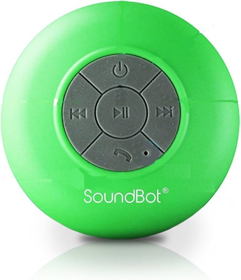 Soundbot Waterproof Shower Speaker HD Water Resistant Bluetooth Handsfree Portable with Loud Clear Sounds 6+hrs of Playtime, Wireless Suction Cup Small Durable for Outdoors Travel Home SB510 (Green)