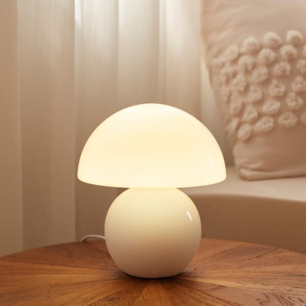 Mushroom Lamp Table Lamp for Bedroom,Desk Bedside Small Lamps for Living Room Night Stands,Mushroom Decor Cute Mini Modern Mid Century Lamps,Unique Aesthetic Home Living Room Decor(White)