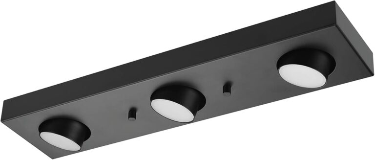 Globe Electric 3-Light Integrated LED Track Lighting, Matte Black, Adjustable Heads, Dimmable, 59941