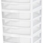 Sterilite 3-Pack Wide 3 Drawer Unit, Plastic Desktop Organizer with Clear Drawers, White Frame - Stackable Multi-Purpose Storage for Office Supplies, Craft Rooms, Classrooms and Home Organization