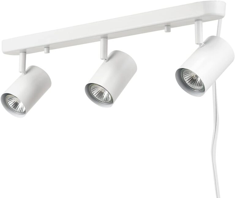 Globe Electric 60024 3-Light Plug-in Track Lighting, Adjustable Heads, Matte White Finish, 22-inch, GU10 Base, 15-Foot Cord with in-Line Switch, Modern Ceiling Light for Apartments and Rentals