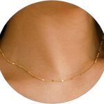 BERISO 14K Gold/Silver Plated Choker Necklace for Women Shining Dots Station Gold Chain Necklace Beads Sparkle Chain Necklace Link Chain Exquisite Jewelry for women