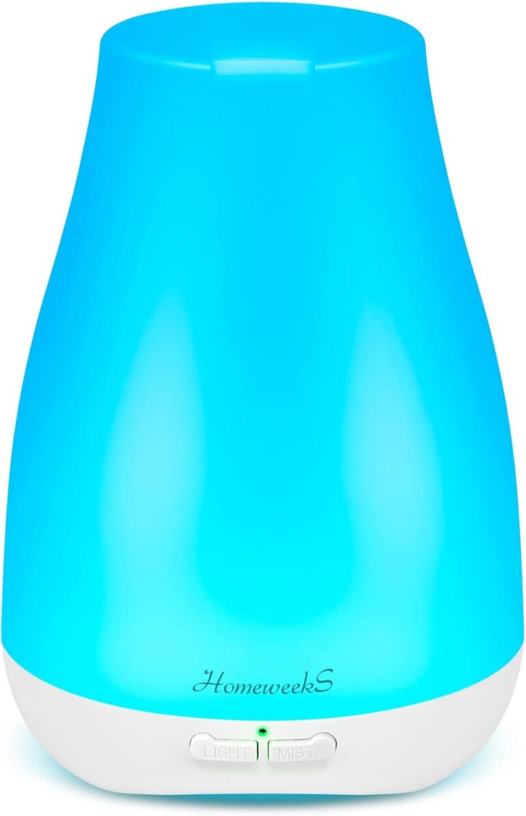 Homeweeks Diffusers, 100ml Colorful Essential Oil Diffuser with Adjustable Mist Mode, Auto Off Aroma for Bedroom/Office/Trip (100 ML 1 Pack)