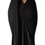 Women's Sexy One Shoulder Backless Maxi Dress Elegant Ruched O Ring Sleeveless Evening Dress Long Gown Cocktail Dress