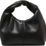 Verdusa Women's Ruched Hobo Mini Handbag Clutch Purse Dumpling Pouch Bag