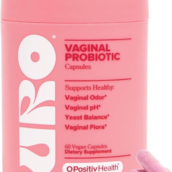 O Positiv URO Vaginal Probiotics for Women pH Balance with Prebiotics & Lactobacillus  Vaginal Health Supplement  Promote Healthy Vaginal Odor & Flora, 60 Count (Pack of 1), 1 Month Supply