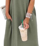 ANRABESS Womens Summer Maxi Dress Short Sleeve Casual Loose Long T Shirt Dresses Split Vacation Beach Sundress Travel Outfits