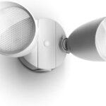 LUTEC 6222W 3500 Lumen 32 Watt 28 LED Dual-Head Floodlight Outdoor, Full Metal Design, Waterproof Exterior Security Wall Light for Patio, Garden, Yard-White