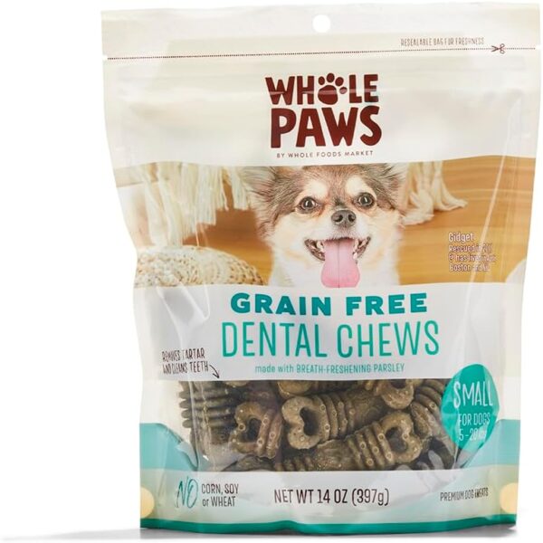 Whole Paws, Grain-Free Dog Dental Chews, Small (For Dogs 5-20 lbs), 14 Ounce