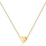 PAVOI 14K Gold Plated Cubic Zirconia Heart Necklace | Cute Dainty Love Pendant Necklaces for Women - Valentines Day Trendy Jewelry
