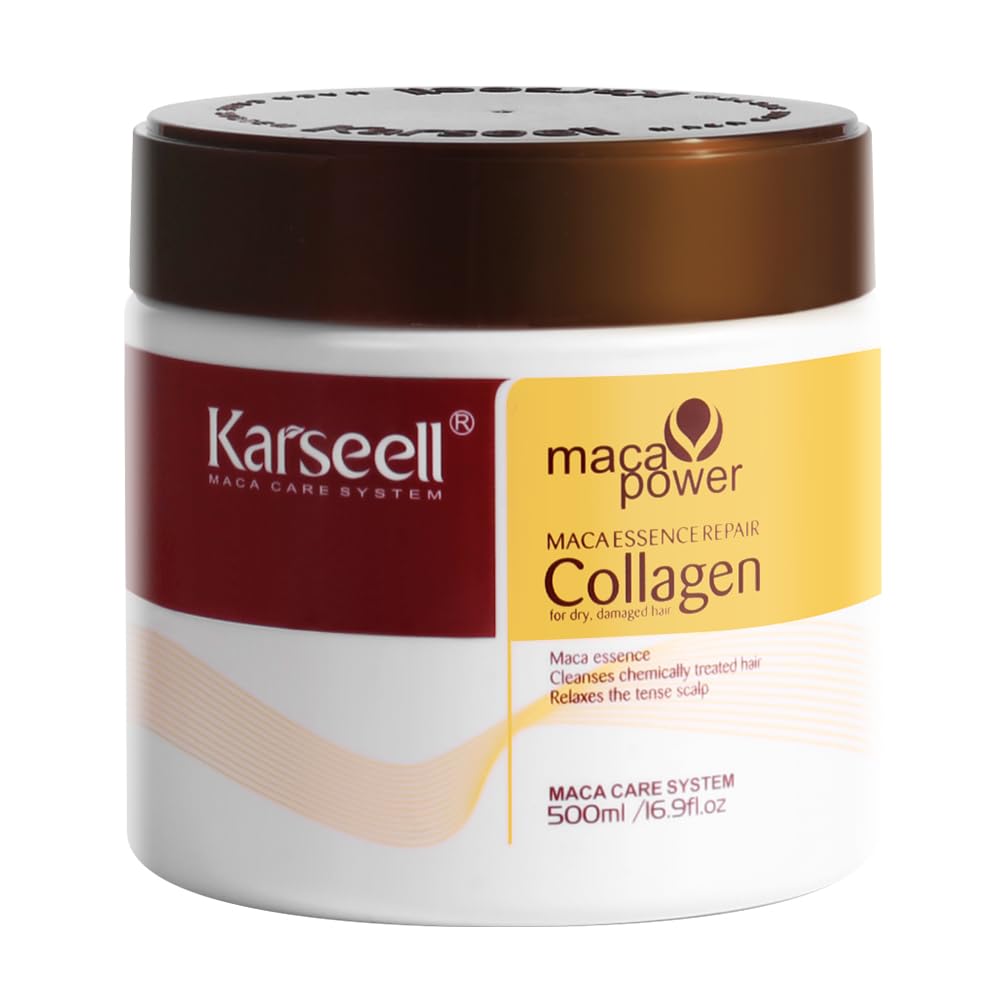 Karseell Collagen Hair Treatment Deep Repair Conditioning Argan Oil Collagen Hair Mask Essence for Dry Damaged Hair All Hair Types 16.90 oz 500ml Karseell Collagen Hair Treatment Deep Repair Conditioning Argan Oil Collagen Hair Mask Essence for Dry Damaged Hair All Hair Types 16.90 oz 500ml