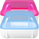 POPETPOP Hamster Sand Bath - Dust Bath Hamster Bathroom Bath Sand Room Sauna Toilet Sandbox 2 Pack, 12.5 x 9 x 9cm