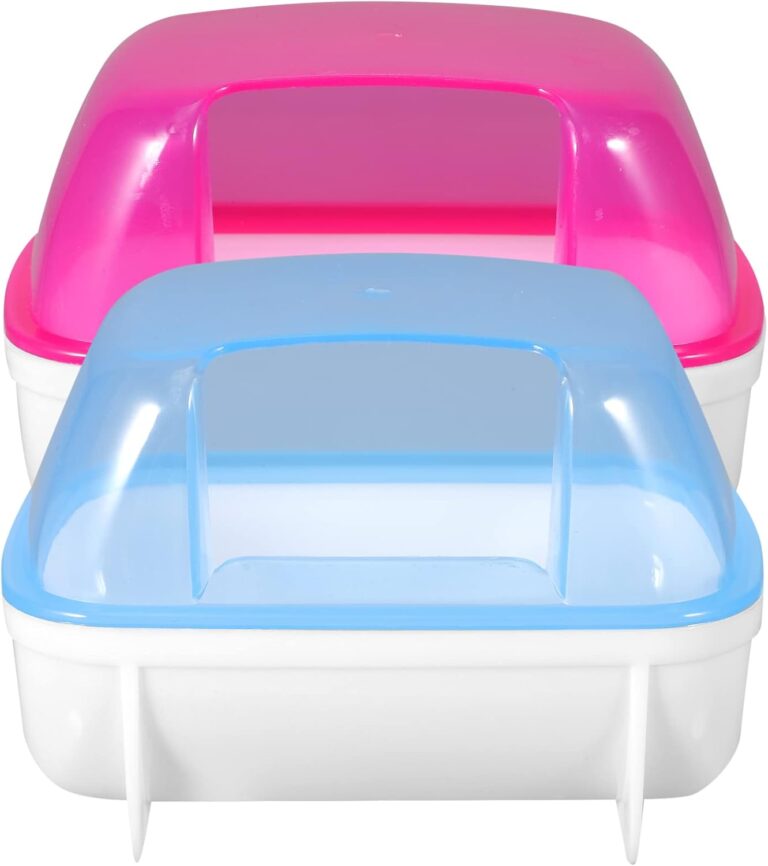 POPETPOP Hamster Sand Bath - Dust Bath Hamster Bathroom Bath Sand Room Sauna Toilet Sandbox 2 Pack, 12.5 x 9 x 9cm