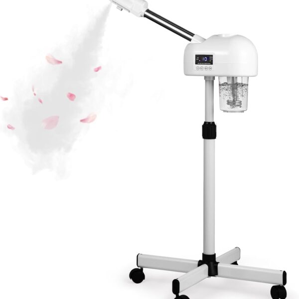 Professional Facial Steamer for Estheticians, Hot Mist & Timer Function, Vaporizador Facial Professional Steamer On Wheels for Home Use & Spa Salon Skin Cleasning