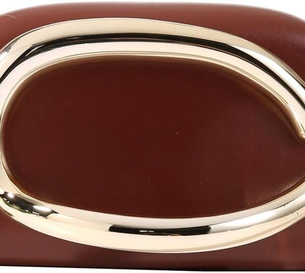 Dreubea Minimalist Gold-Tone Art Deco Clutch Bag  Elegant Metallic Accent Evening Handbag Purse for Women