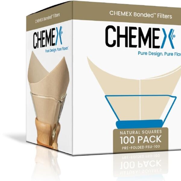 Chemex Bonded Filter - Natural Square - 100 ct - Exclusive Packaging