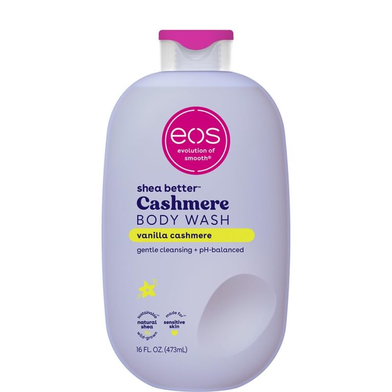 eos Body Wash, Vanilla, Moisturizing Creamy Gel Formula with Shea Butter, Glycerin, Vitamin E, pH Balanced, Sensitive Skin, Vegan, 16 fl oz